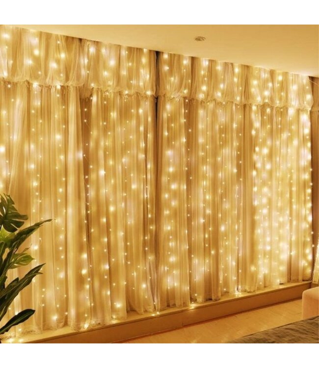 Giftmas LED Lichtgordijn – Kerstverlichting voor Buiten & Binnen – Inclusief Afstandsbediening - 300 LED's – 3x3m