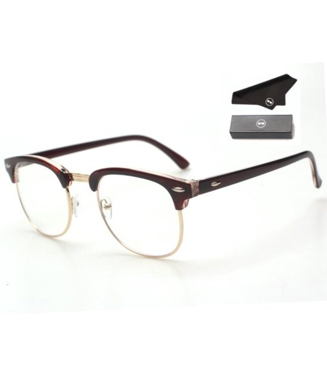LC Eyewear Computerbril - Blauw Licht Bril - Blue Light Glasses - Beeldschermbril - Club - Unisex - Bruin
