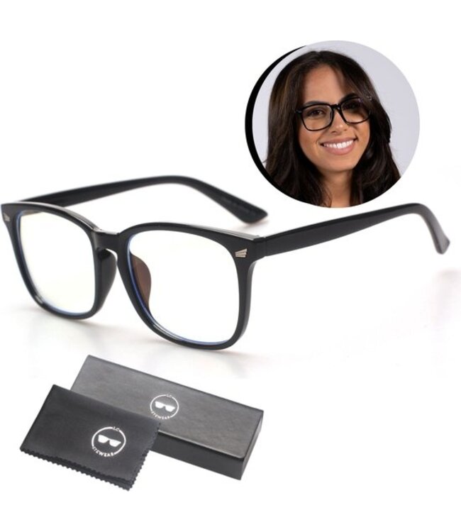 LC Eyewear LC Eyewear Computerbril - Blauw Licht Bril - Blue Light Glasses - Beeldschermbril - Design - Unisex - Zwart