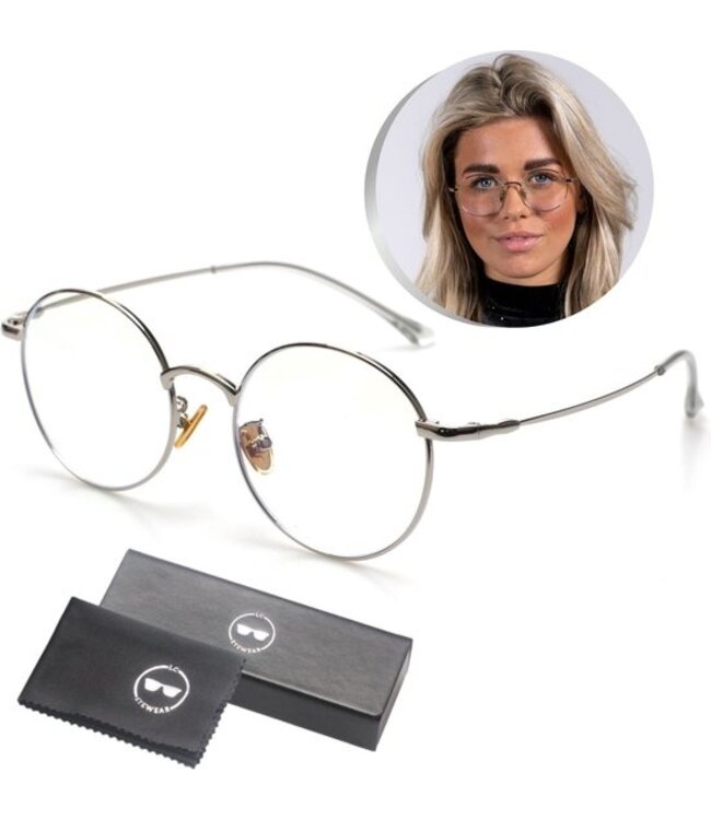LC Eyewear LC Eyewear Computerbril - Blauw Licht Bril - Blue Light Glasses - Beeldschermbril - Metaal - Unisex - Zilver