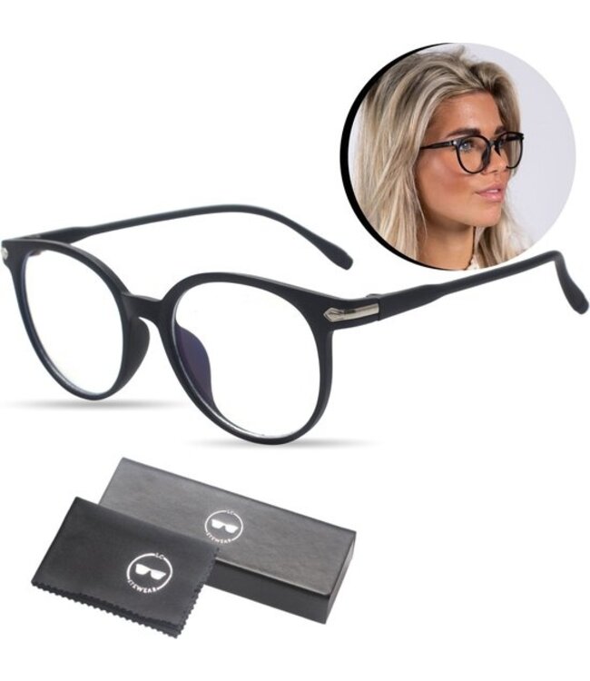 LC Eyewear Computerbril - Blauw Licht Bril - Blue Light Glasses - Beeldschermbril - Unisex - Mat Zwart