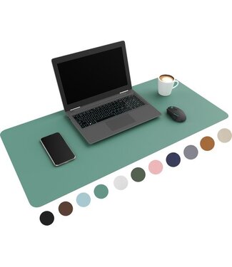 Wurk WURK Professionele Bureau Onderlegger Kunstleer - Bureau Organizer - Inclusief Kabel Clip - Turqoise - 80x40