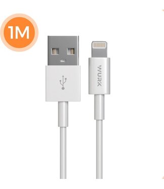 Wurk Wurk USB kabel naar Lightning - Kabel geschikt voor Ipad en Iphone - 1M - Wit