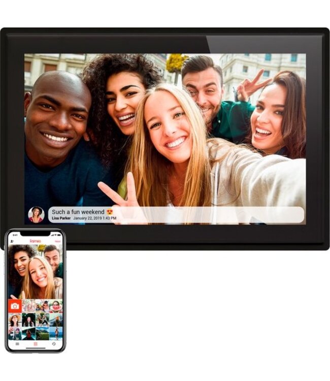 Denver Digitale Fotolijst 10.1 inch - FLAT DESIGN - HD - Frameo App - Fotokader - WiFi - IPS Touchscreen - 16GB - PFF1021B
