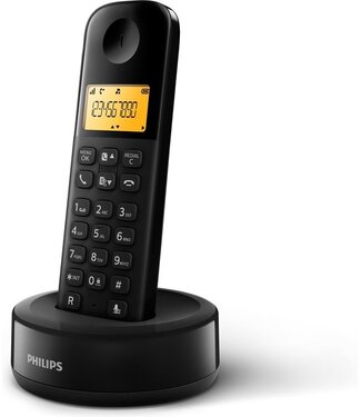 Philips Philips D1601B/01- Draadloze DECT-telefoon met 1 handset, groot display (4,1 cm) en nummerherkenning - Zwart