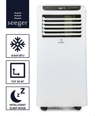 SEEGER SEEGER Mobiele Airco met Luchtontvochtiger - 9000 BTU - Inclusief Installatiekit - Voor Slaapkamer en Woonkamer - Airconditioning - SAC9000 - Wit