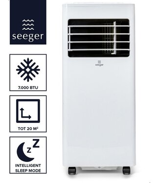 SEEGER SEEGER SAC7000  Mobiele Airco met Luchtontvochtiger - 700BTU - Inclusief Installatiekit - 30 x 30 x 70 cm - Wit