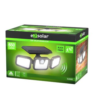 eZsolar LED solar wandlamp met 3 instelbare lichtvelden en bewegingsmelder