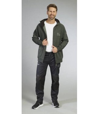 Terrax TERRAX WORKWEAR Sweatjacket met Capuchon, Groen/Zwart, Maat L