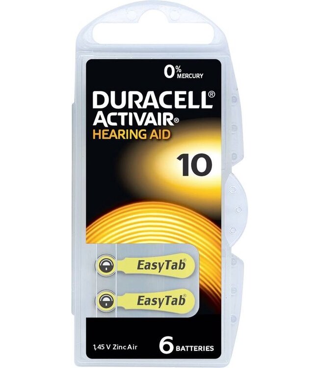 Duracell Hearing Aid DA10 1.4V niet-oplaadbare batterij