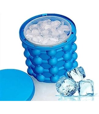 SHOP-STORY IJsemmer - ijsblokjesmaker - Ice Cube - 2 in 1 - Silicone emmer