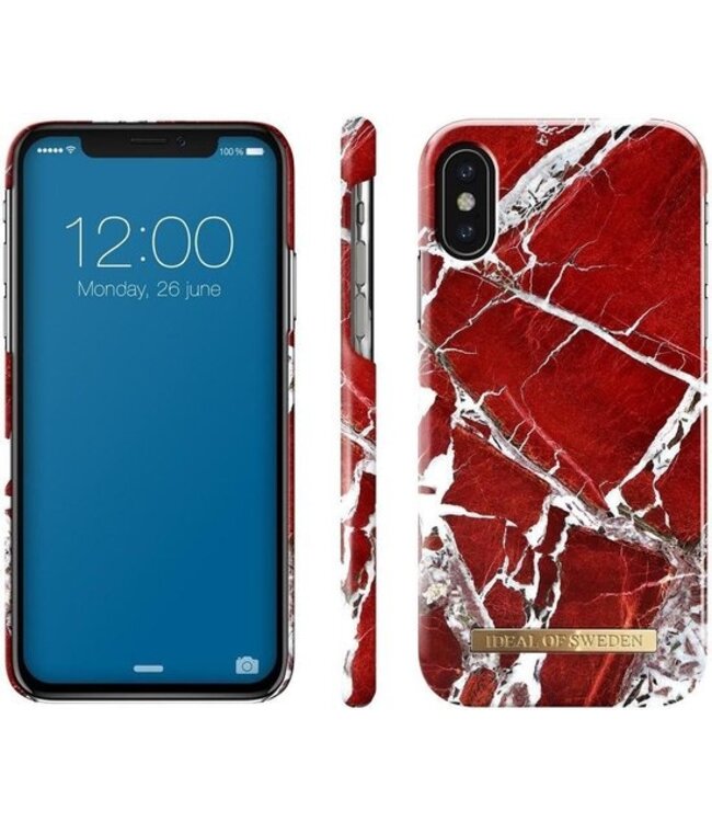 iDeal of Sweden Fashion Hoesje Apple iPhone X / XS Scarlet Red Marble