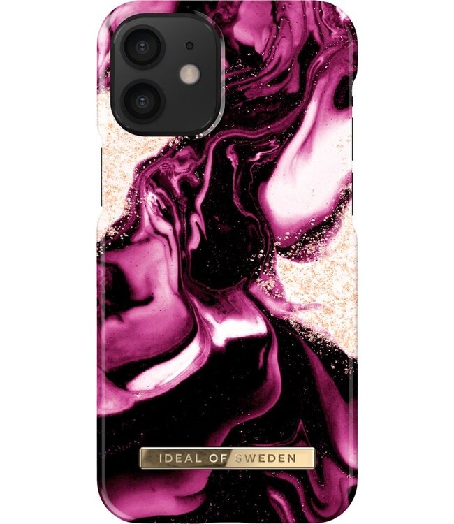 iDeal of Sweden iPhone 13 Mini Backcover hoesje - Fashion Case - Golden Ruby Marble