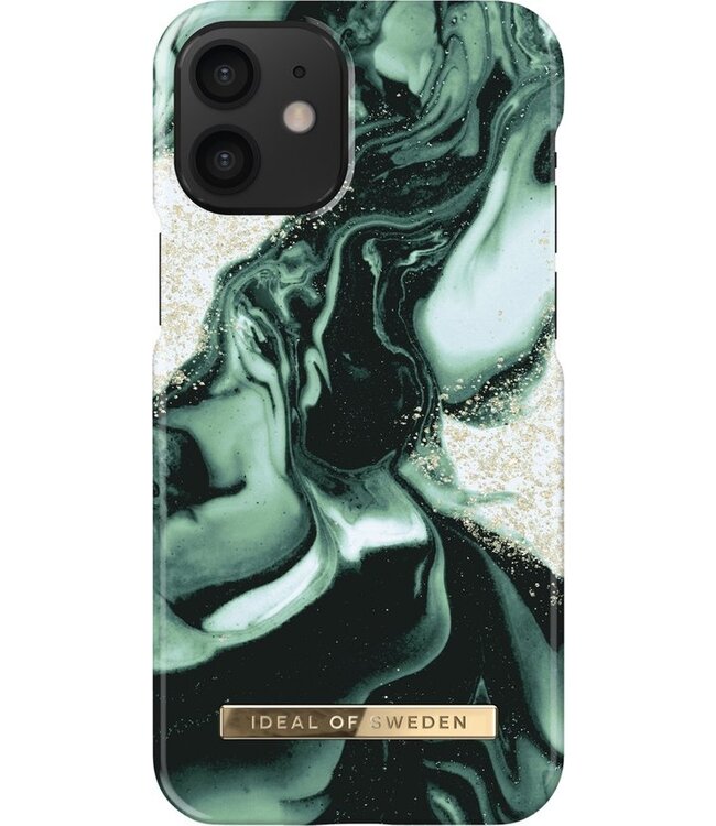 iDeal of Sweden iPhone 13 Mini Backcover hoesje - Fashion Case - Golden Olive Marble