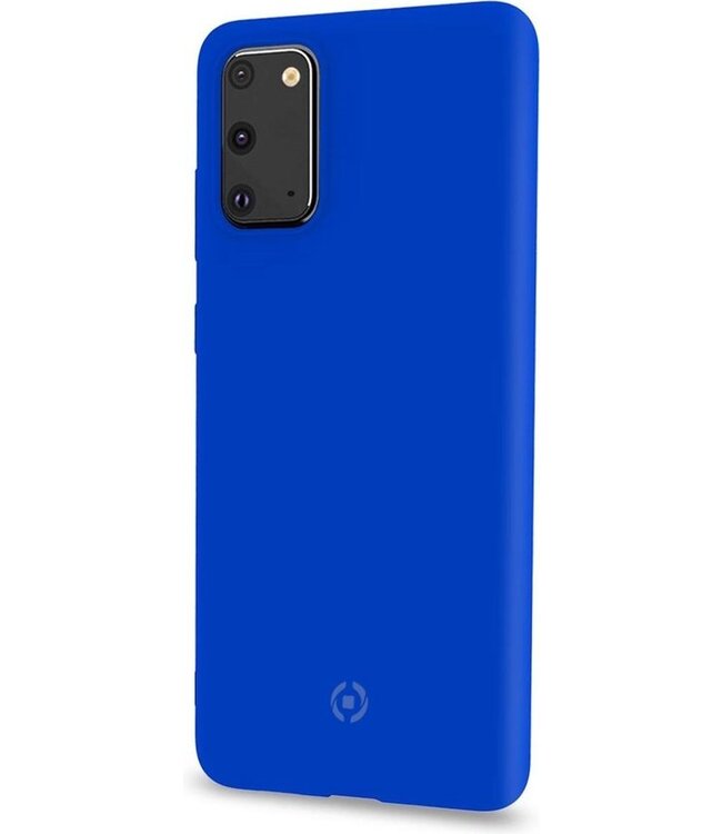 Celly Feeling Samsung S20 hoes- Siliconen buitenkant met antikras binnenkant - Blauw