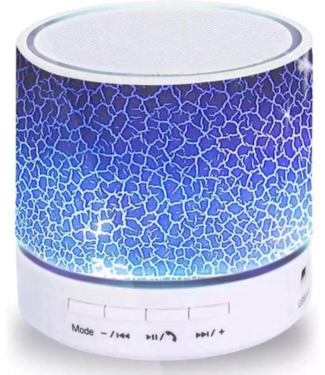 Music mini speaker Led Mini Draagbare Speaker USB/TF Card Bluetooth Kleur Blauw