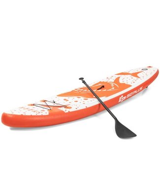 Coast Coast SUP Board - Stand Up Paddle Board - Paddleboard met Draagtas - 320 x 76 x 15 cm - Shark Patroon Oranje + Wit