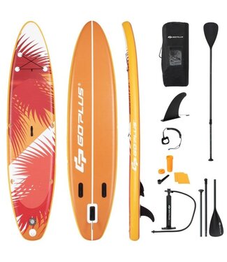 Coast Coast SUP Board - Opblaasbaar Stand-Up Paddleboard - Surfplank met SUP-Accessoires - 320 x 76 x 15 cm  - Verstelbare Peddel - Veiligheidskoord - Oranje