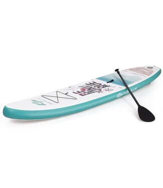 Coast Coast SUP Board - Opblaasbare Stand-Up Paddleboard-Surfplank met SUP-Accessoires - 320 x 76 x 15 cm - Rugzak - Handpomp - Verstelbare Peddel - Blauw