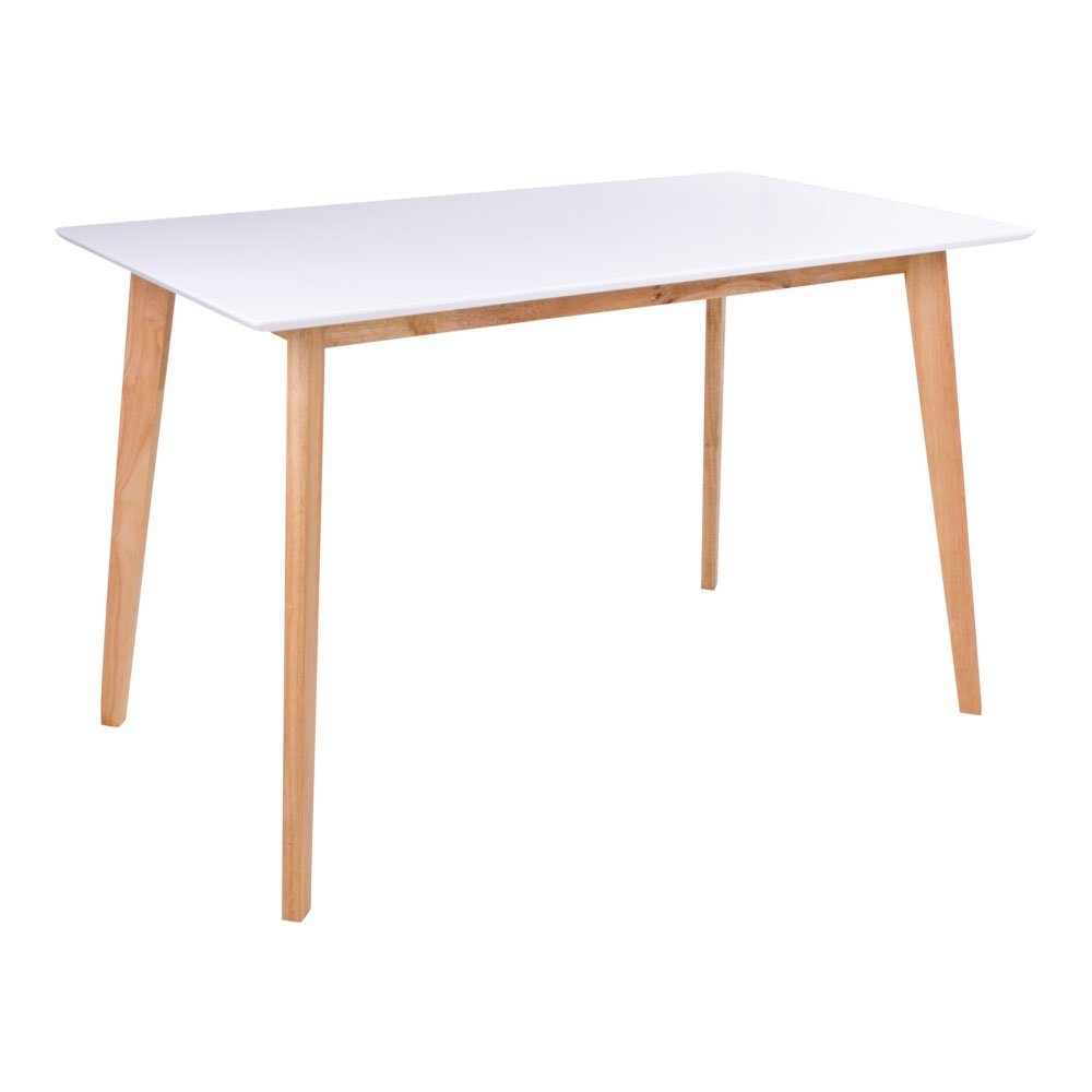 Vojens Dining Table - Dining table in white and natural 120x70xh75 cm