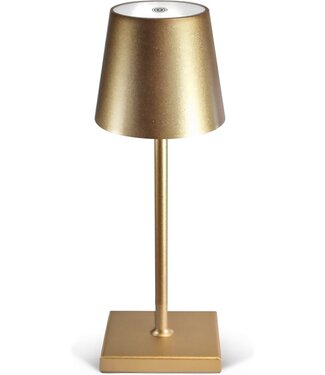 Goliving Goliving Tafellamp Oplaadbaar – Draadloos en dimbaar – Moderne touch lamp – Nachtlamp Slaapkamer – 26 cm – Goud