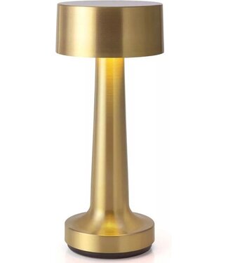 Goliving Goliving Tafellamp Oplaadbaar – Draadloos en dimbaar – Moderne touch lamp – Nachtlamp Slaapkamer – 21 cm – Goud