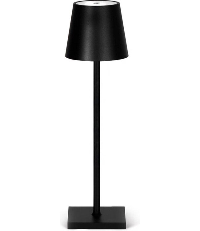 Goliving Tafellamp Oplaadbaar – Draadloos en dimbaar – Moderne touch lamp – Nachtlamp Slaapkamer – 38 cm – Zwart