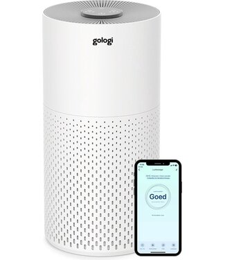 Gologi Gologi Luchtreiniger / Air Purifier met vervangbaar HEPA 13 filter + koolstoffilter - Werkt tegen huisstofmijt, hooikoorts, allergie, stof, - 210m3/h - Met App