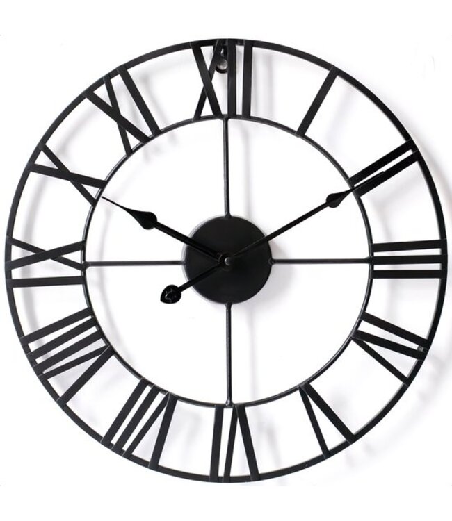 Goliving Wandklok Industrieel – Stil uurwerk – Moderne wandklok – Metaal – Ø 60cm – Zwart