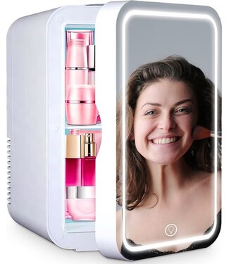 Goliving Goliving Skincare Fridge - Make-up koelkast - Beauty Koelkast - Mini-koelkast met spiegel en verlichting - Mini fridge