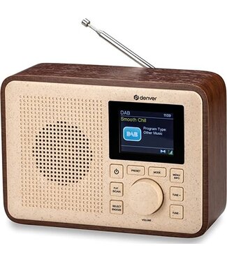 Denver Denver DAB Radio - BIO PLASTIC - Retro Radio - DAB+ / FM Radio - Bluetooth - 40 voorkeuzezenders - DAB60DW