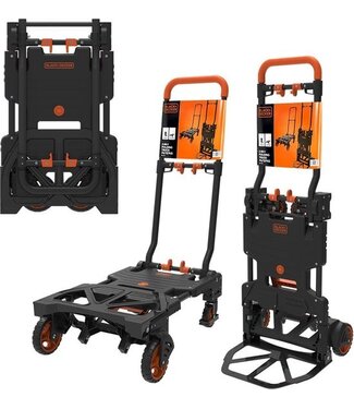 Black+Decker BLACK+DECKER Plateauwagen - 2-in-1 Steekwagen en Platformwagen - 120KG Draaggewicht - Staal