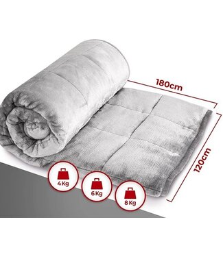 Merkloos Heimwert Verzwaringsdeken 6KG - Weighted Blanket - Verzwaarde Deken - Ontspanning - Diepere Slaap - Anti-Allergie Materiaal - Grijs