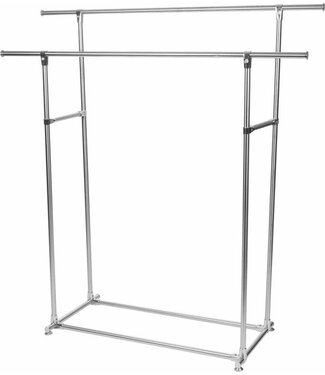 Perel Perel - Metalen kledingrek - 2 stangen - 75kg draagkracht - 145x50x155cm