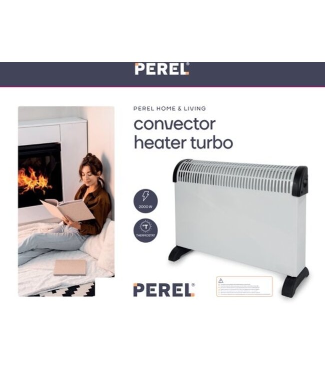 Perel Convectorkachel, voor binnen, drie warmtestanden, turboventilator, 2000 W