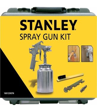 Stanley Stanley Verfpistool voor Compressor 160123XSTN - Incl. Opbergkoffer, Sleutel, Borsteltje en Koppeling 1/4" - 4Bar - Metaal - Zilver