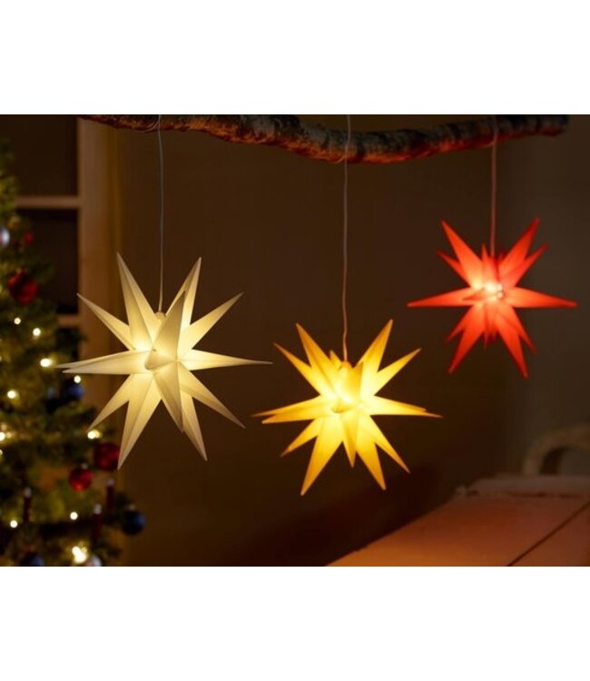 Star-Max Star-Max LED kunststof kerstster 35cm rood