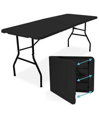 3dekansje LifeGoods Klaptafel - Inklapbare Tafel - 70x180cm - Verstelbare Vouwtafel - Campingtafel - Weerbestendig - Zwart