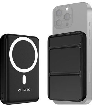 Auronic Auronic Powerbank - 10.000 mAh - 22.5W - iPhone 12/13/14/15 snellader - Magnetisch en Draadloos opladen - Zwart