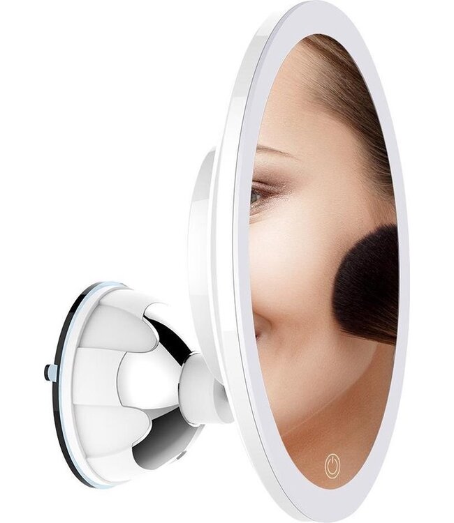 Innovision Make up spiegel met verlichting en zuignap - 360° verstelbaar - 10x vergroot