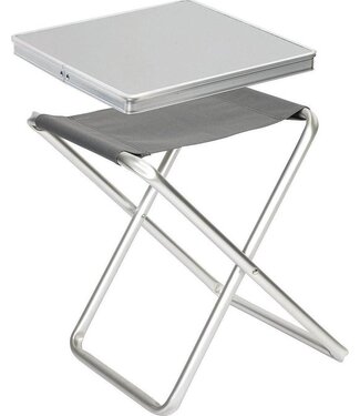 NordFalk NordFalk 2-in-1 campingtafel en campingstoel 40x40 cm - inklapbare kampeertafel / kampeerstoel - aluminium