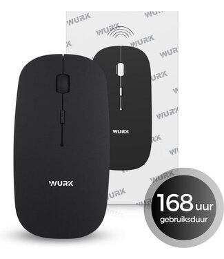 Wurk Wurk Draadloze Muis – Oplaadbaar – Bluetooth 4.0 – 2.4GHz – USB – Draadloos – Computermuis – Laptop – PC – Zwart