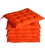 Detex Detex Set 6 Stoelkussens 43x39x5cm Bevestigingsband Visco Effect Indoor Outdoor Oranje