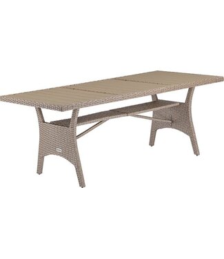 Casaria Casaria Polyrattan Tuintafel - WPC Tafelblad 190x90x74 cm – Beige