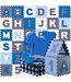 Spielwerk Spielwerk XXL Puzzelmat - Schuim 86 Delen Cijfers Letters - Blauw