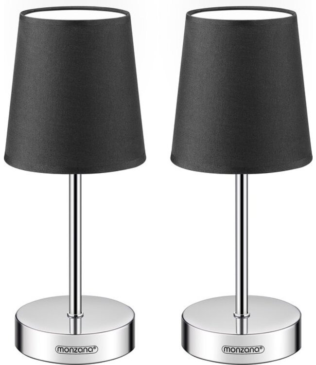 Monzana Tafellamp 2 Stuks – Incl. Lampenkap E14 32cm - Antraciet