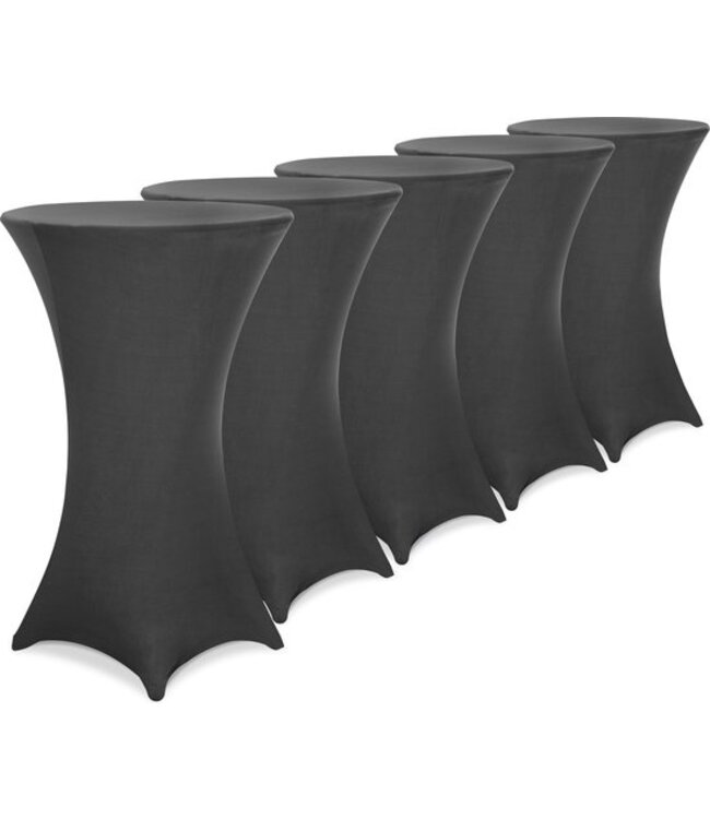 Statafelrok – 5 Stuks Ø 80-85cm Stretch - Antraciet