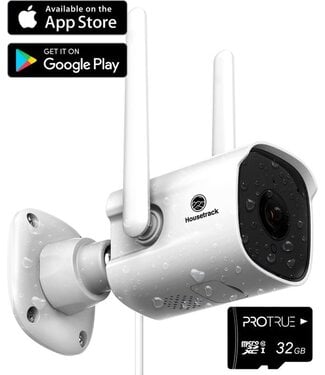 ProTrue Housetrack 1080P Bewakingscamera met App - Indoor & Outdoor - Smart Home Security - Beveiligingscamera - IP Camera Wifi - Camera Beveiliging