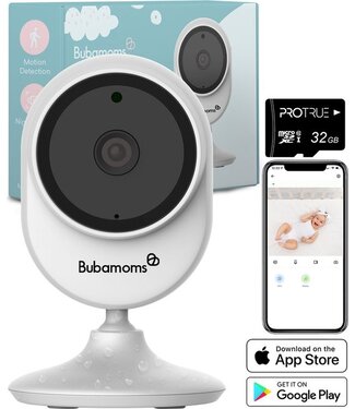 ProTrue Bubamoms 1080p Full HD Wifi Babyfoon met Camera - App - Baby Camera - Babyfoon met App - Baby Monitor - Beveiligingscamera