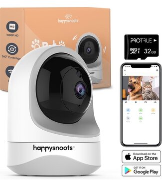 ProTrue 1080P Huisdiercamera met App - 360° Honden Camera - Hondencamera - Huisdier / Pet Cam - Voor Hond / Dog / Kat / Huisdieren